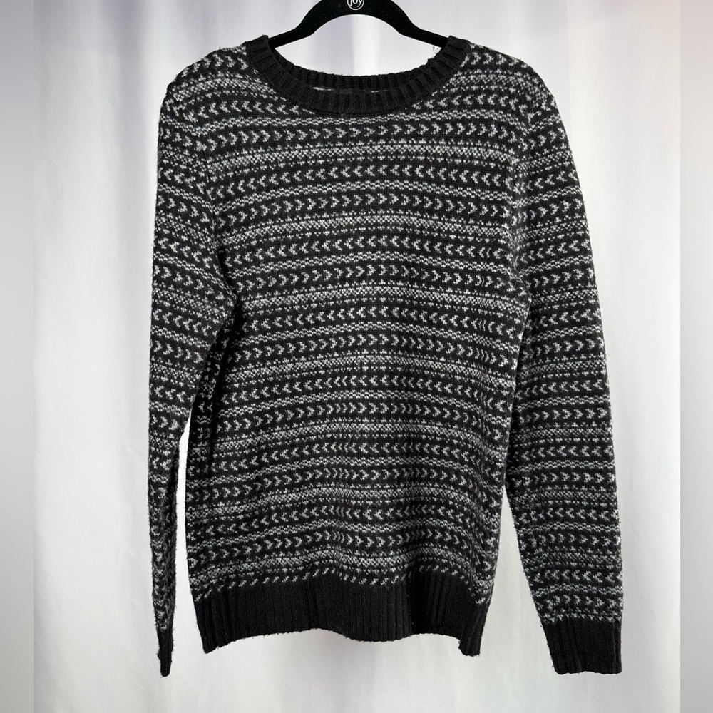 Express Crewneck Monochrome Knit Sweater in Black White Size Small